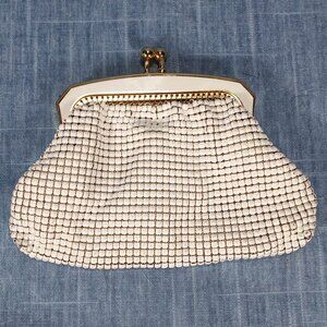 1950's White Enamel Metal Evening Bag